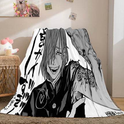 Anime Jujutsu Kaisen Flannel Throw Cosplay Blanket