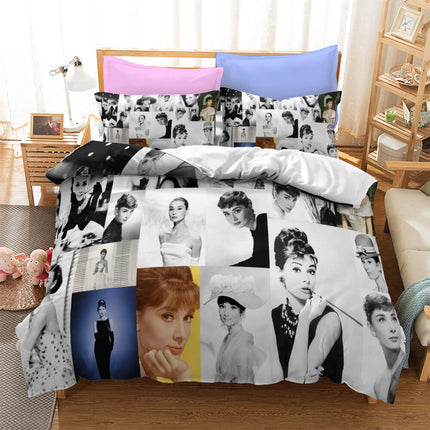 Audrey Hepburn Cosplay Bedding Set Quilt Cover Without Filler
