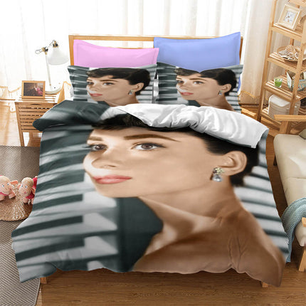 Audrey Hepburn Cosplay Bedding Set Quilt Cover Without Filler