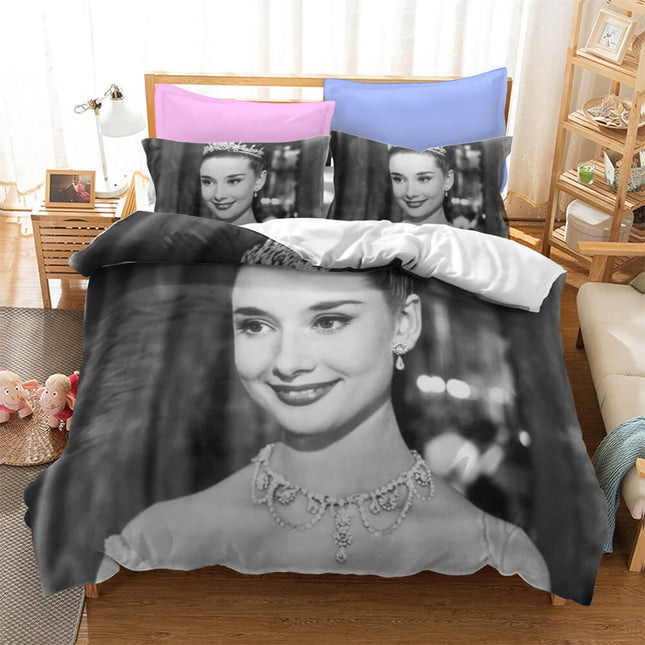 Audrey Hepburn Cosplay Bedding Set Quilt Cover Without Filler