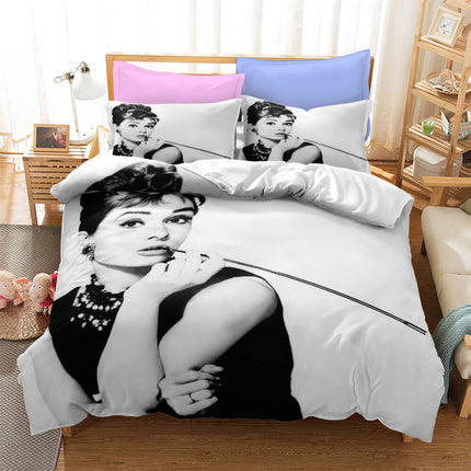 Audrey Hepburn Cosplay Bedding Set Quilt Cover Without Filler