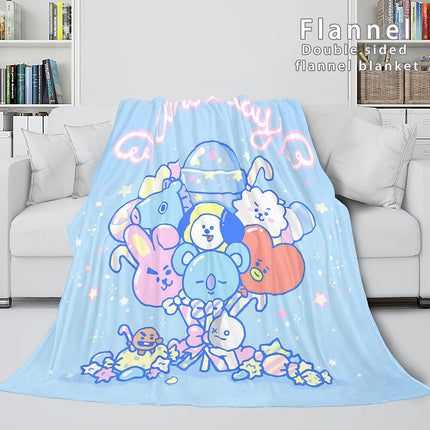 BT21 Cosplay Flannel Blanket Throw