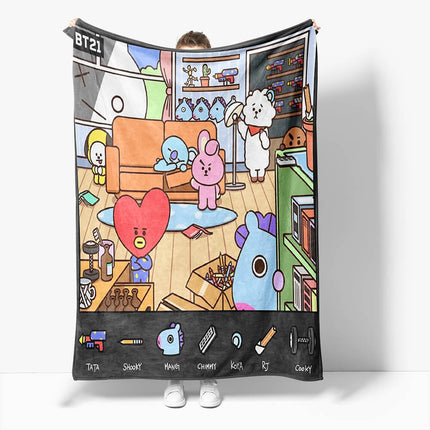 BT21 Flannel Fleece Throw Cosplay Blanket