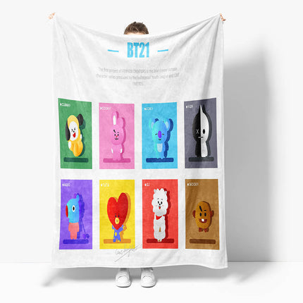 BT21 Flannel Fleece Throw Cosplay Blanket
