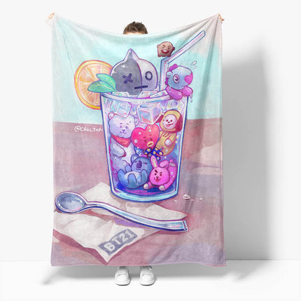 BT21 Flannel Fleece Throw Cosplay Blanket