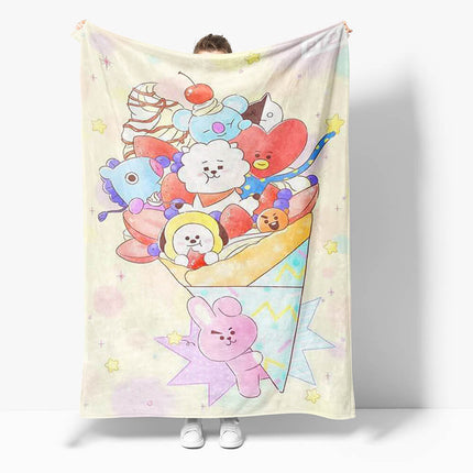 BT21 Flannel Fleece Throw Cosplay Blanket
