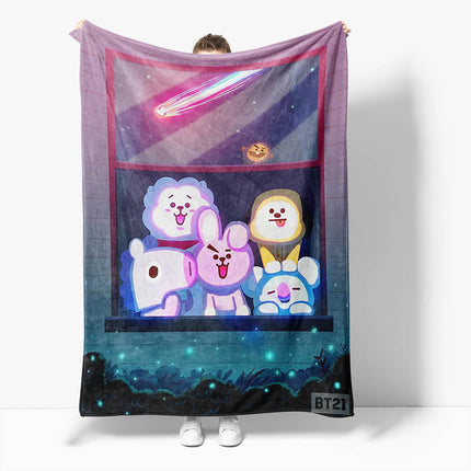 BT21 Flannel Fleece Throw Cosplay Blanket