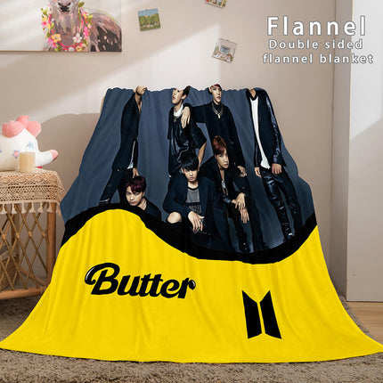BTS Butter Cosplay Flannel Blanket Throw