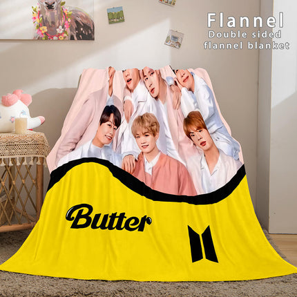 BTS Butter Cosplay Flannel Blanket Throw
