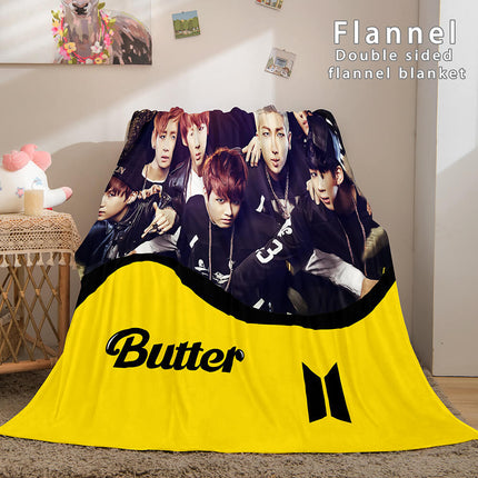 BTS Butter Cosplay Flannel Blanket Throw