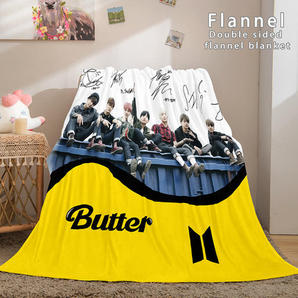 BTS Butter Cosplay Flannel Blanket Throw