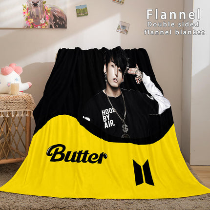 BTS Butter Cosplay Flannel Blanket Throw
