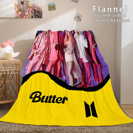 BTS Butter Cosplay Flannel Blanket Throw