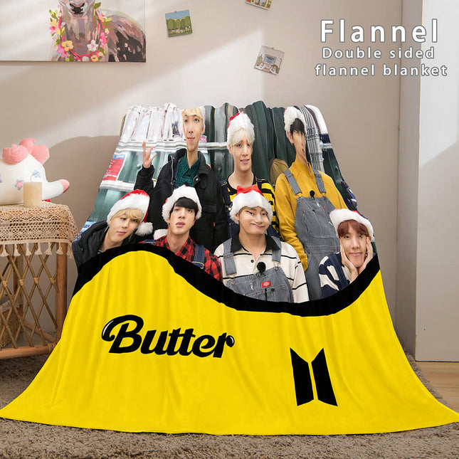 BTS Butter Cosplay Flannel Blanket Throw