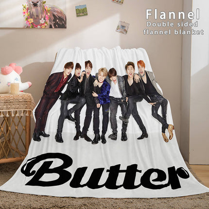 BTS Butter Cosplay Flannel Blanket Throw