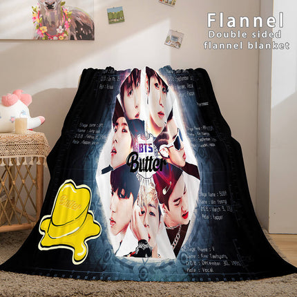 BTS Butter Cosplay Flannel Blanket Throw