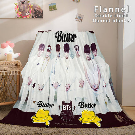 BTS Butter Cosplay Flannel Blanket Throw