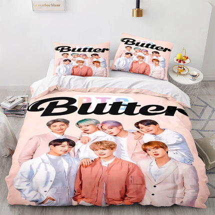 BTS Butter Cosplay Bedding Sets Soft Quilt Covers Without Filler