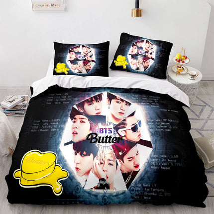BTS Butter Cosplay Bedding Sets Soft Quilt Covers Without Filler