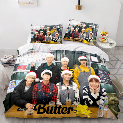 BTS Butter Cosplay Soft Bedding Set Quilt Cover Without Filler