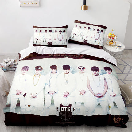 BTS Cosplay 3 Piece Bedding Sets Quilt Cover Without Filler