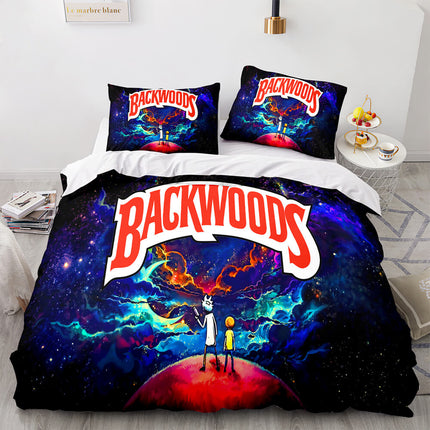 Backwoods Rick and Morty Cosplay 3 Piece Bedding Duvet Cover Sets
