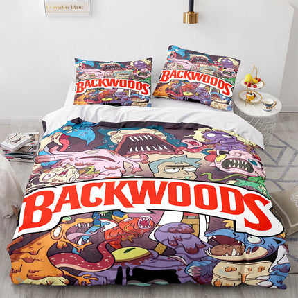 Backwoods Rick and Morty Cosplay 3 Piece Bedding Duvet Cover Sets