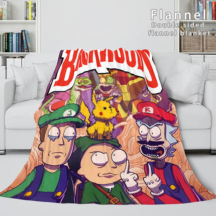 Rick And Morty Blanket Super Soft Flannel Fleece Throw Blanket Sets
