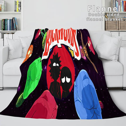 Rick And Morty Super Soft Flannel Fleece Blanket