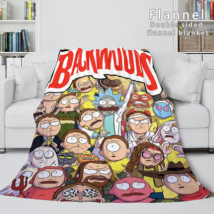 Rick And Morty Blanket Super Soft Flannel Fleece Throw Blanket Sets