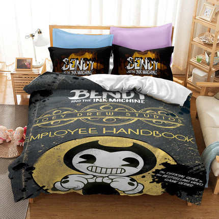 Bendy And The Ink Machine Kids Bedding Set Quilt Cover Without Filler