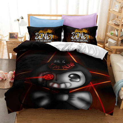 Bendy And The Ink Machine Kids Bedding Set Quilt Cover Without Filler