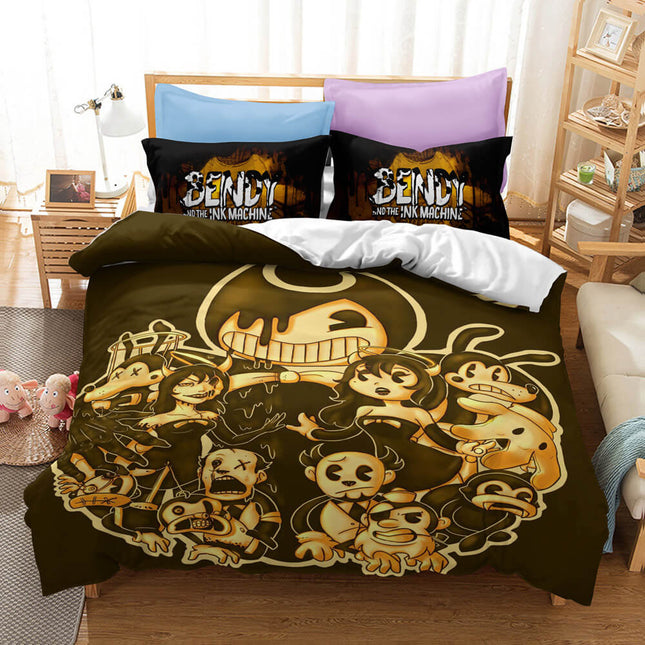 Bendy And The Ink Machine Kids Bedding Set Quilt Cover Without Filler