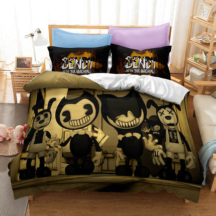 Bendy And The Ink Machine Kids Bedding Set Quilt Cover Without Filler