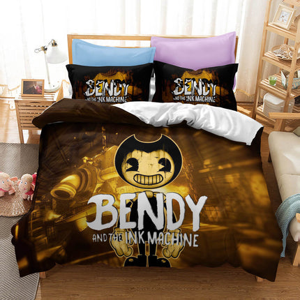 Bendy And The Ink Machine Kids Bedding Set Quilt Cover Without Filler