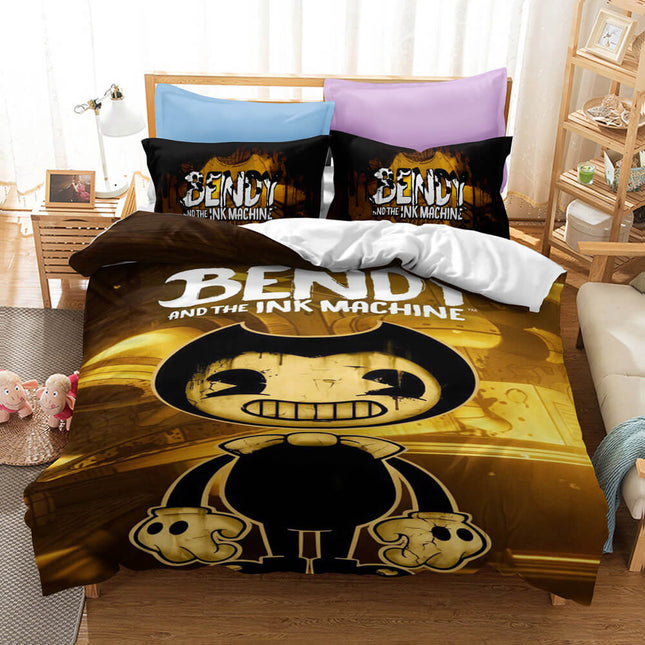 Bendy And The Ink Machine Kids Bedding Set Quilt Cover Without Filler