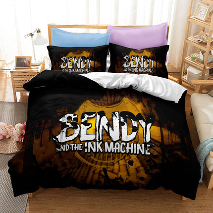 Bendy And The Ink Machine Kids Bedding Set Quilt Cover Without Filler