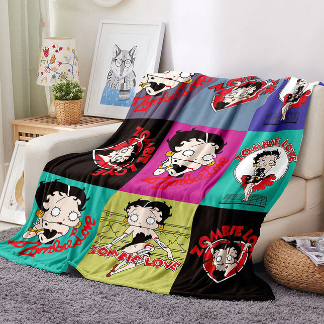 Betty Boop Blanket Flannel Fleece Throw Cosplay Blanket Room Decoration