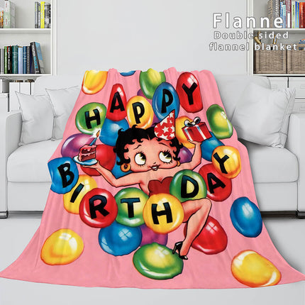 Betty Boop Cosplay Flannel Blanket Throw