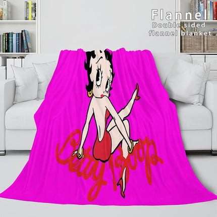 Betty Boop Cosplay Flannel Blanket Throw