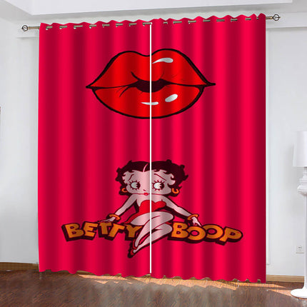 Betty Boop Curtains Blackout Window Treatments Drapes for Room Decoration