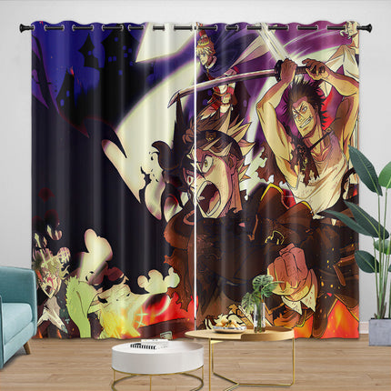 Black Clover Curtains Blackout Window Drapes