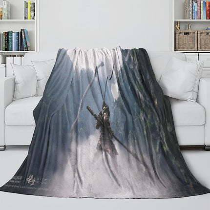 Black Myth Wukong Blanket Flannel Fleece Throw Room Decoration