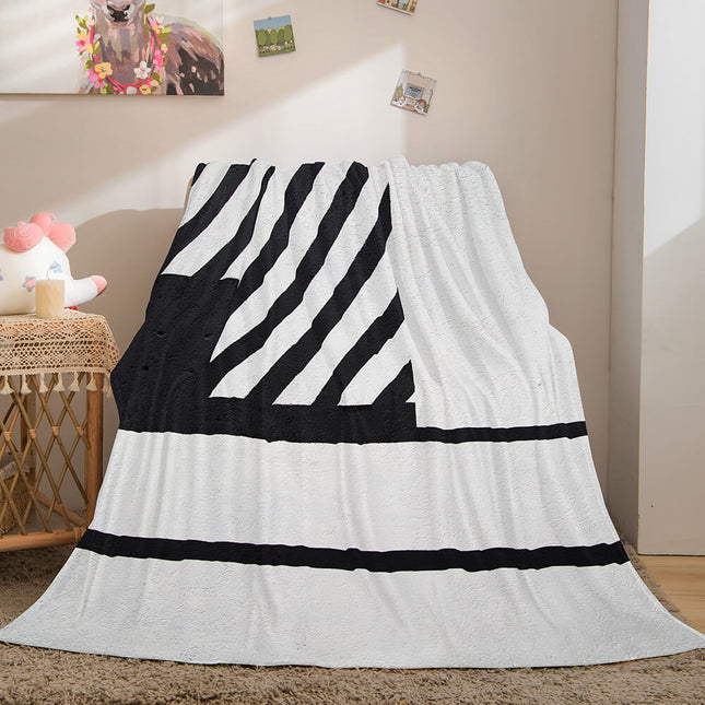 Black and White Flannel Fleece Throw Cosplay Blanket