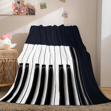 Black and White Flannel Fleece Throw Cosplay Blanket