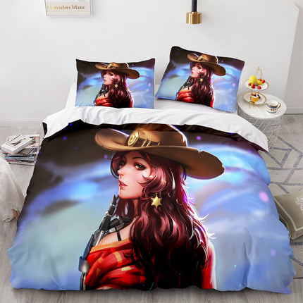 Blackwatch Mercy Overwatch Cosplay Bedding Set Quilt Covers Without Filler