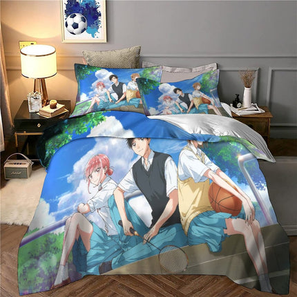 Blue Box Bedding Set Pattern Quilt Cover Without Filler