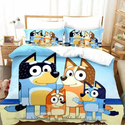 Bluey Bedding Set Pattern Kids Quilt Cover Without Filler