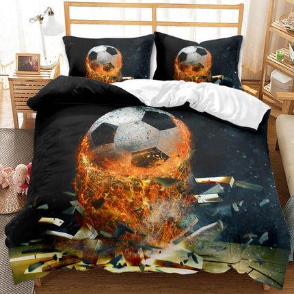 Boys Football Bedding Set Soccer Ball Duvet Cover Quilt Bed Linen Sets