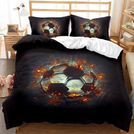 Boys Football Bedding Set Soccer Ball Duvet Cover Quilt Bed Linen Sets